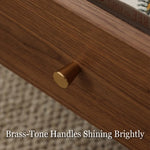 Load image into Gallery viewer, 46.8&#39;&#39; Oval Coffee Table Modern Walnut Design Storage Drawers Cabinets Perfect for Living Rooms
