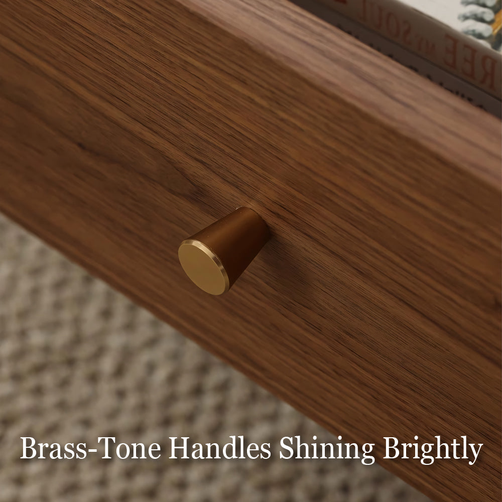 46.8'' Oval Coffee Table Modern Walnut Design Storage Drawers Cabinets Perfect for Living Rooms