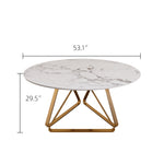 Load image into Gallery viewer, Round Marble Dining Table Modern Gold Metal Base with Lazy Susan
