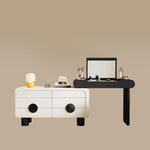 Load image into Gallery viewer, Modern Makeup Vanity Table Set with Mirror Stool &amp; Storage Cabinet

