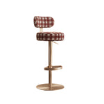 Load image into Gallery viewer, 1 Piece Modern Upholstered Adjustable Bar Stool with Gold Metal Base
