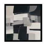 Load image into Gallery viewer, Original hand-painted geometric abstract, neutral black, grey, and beige palette blending with any living space.
