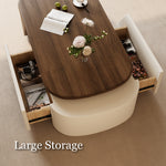 Load image into Gallery viewer, 50.7'' Modern Extendable Coffee Table with Wood Finish &amp; Hidden Storage
