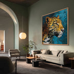 Load image into Gallery viewer, Handcrafted Painting Regal Roar The Majestic Leopard in Bold Colors and Textured Elegance
