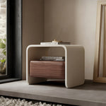 Load image into Gallery viewer, Sleek Modern Nightstand with Curved Edges Wooden Storage Drawer
