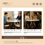 Load image into Gallery viewer, Round Dining Table Wooden Base and Ceramic Stone Top Modern Aesthetic
