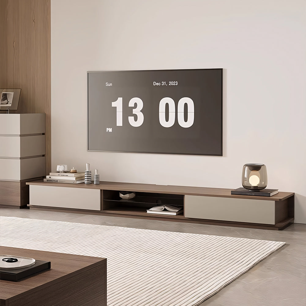 Modern Low-Profile Extendable TV Cabinet with Sliding Storage