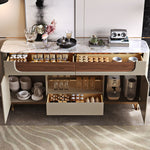 Load image into Gallery viewer, 59" Modern Luxury Sideboard Cabinet with Marble Marble-Effect Top and Integrated Display Shelves

