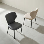 Load image into Gallery viewer, Modern Upholstered Dining Chair Minimalist Curved Back Soft Seat Accent Chair with Metal Legs
