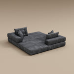 Load image into Gallery viewer, 70&#39;&#39;-78&#39;&#39;Convertible Sofa Bed Tufted Cushion Armrest Foldable Design in Grey Fabric Upholstery
