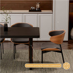 Load image into Gallery viewer, 54.6″/62.4″ Dining Table Solid Wood Artistic Geometric Base Two-Tone Contrast
