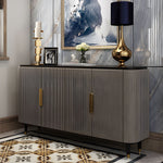 Load image into Gallery viewer, 62.4&#39;&#39; Modern Luxury Elegant Gray and Gold Sideboard with Adjustable Shelves

