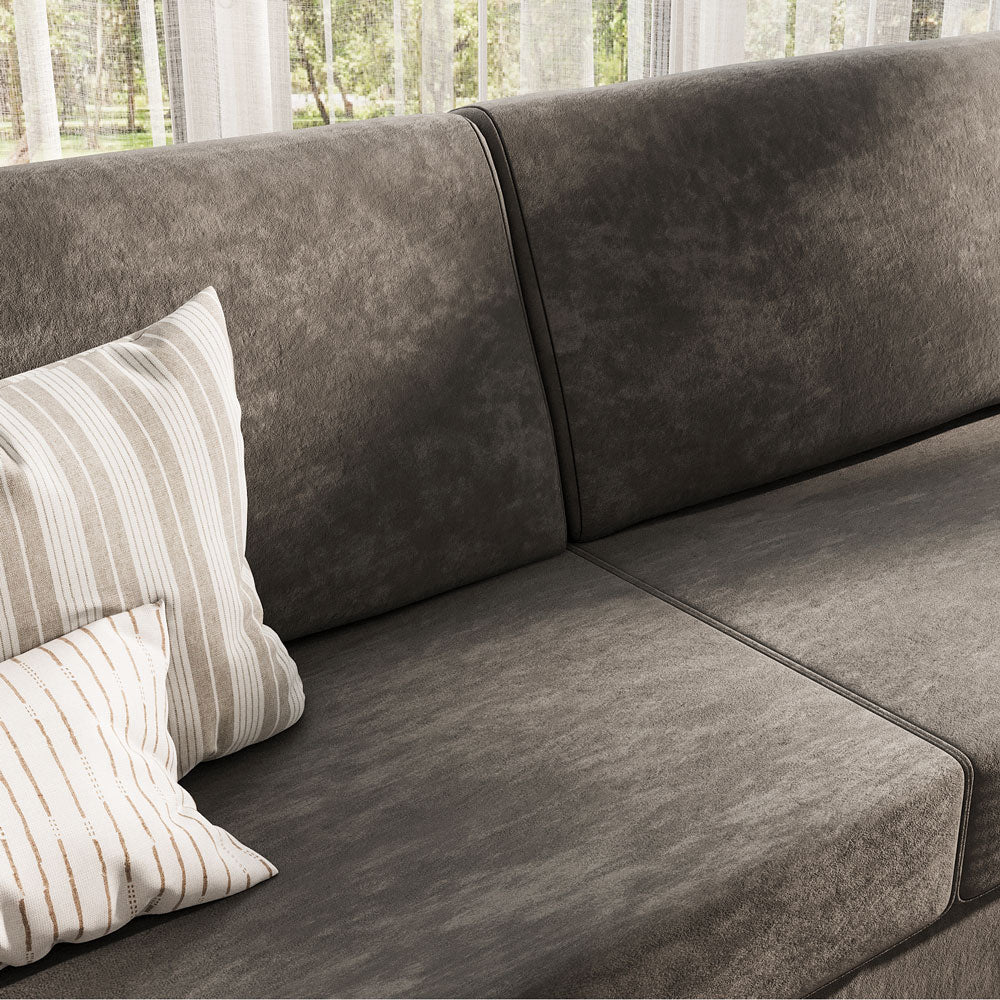 3-Person Corner Sofa Bed with 3.9" Thick Spring Mattress Independent Spring Mattress Sectional Sleeper Sofa Storage