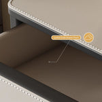 Load image into Gallery viewer, Modern Nightstand with Saddle Leather Finish Silent Drawer Rails 2 Drawers
