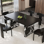 Load image into Gallery viewer, 54.6"/62.4" Modern Italian Dining Table Black Marble Base &amp; Minimalist Luxury Design
