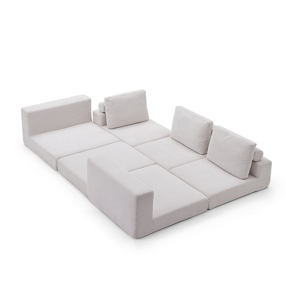 97''Modular Convertible Sofa Bed Sectional Adjustable Backrest Modern Minimalist Design