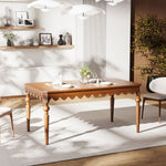 Load image into Gallery viewer, 54&#39;&#39;Vintage Carved Dining Table Solid Wood Build Elegant Silhouette Multi-Scene Use
