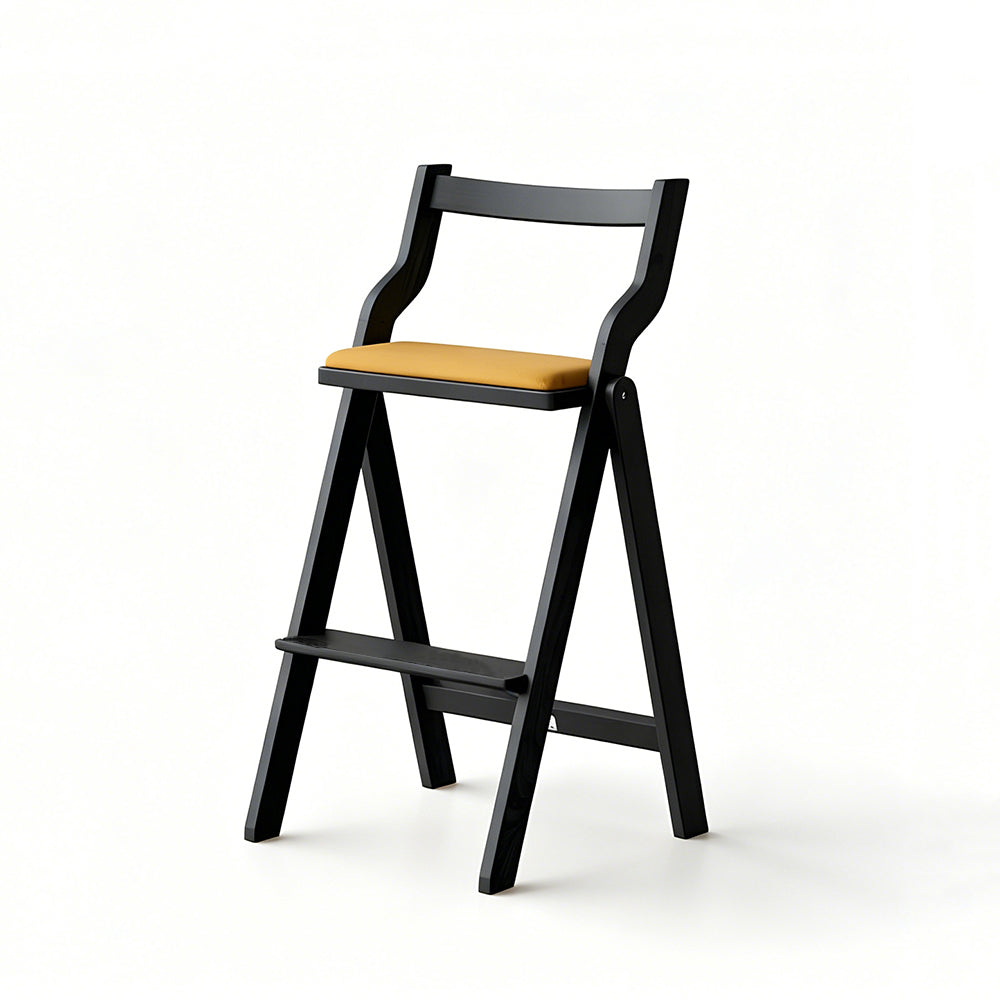 Modern Minimalist Counter Stool Solid Wood Bar Chair with Upholstered Seat 1 Piece
