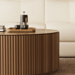 Load image into Gallery viewer, 33.15″ Round Coffee Table Wood Finish Modern Minimalist Style for Living Room
