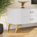 Load image into Gallery viewer, Modern White Electric Fireplace TV Stand with 3-Color LED Lights for 65 to 85-inch TVs
