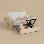 Load image into Gallery viewer, Modern Multifunctional Sofa Bed with Electric Lift Coffee Table &amp; Storage
