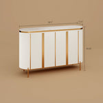 Load image into Gallery viewer, 58.5" Elegant and Modern White and Gold Sideboard Cabinet with Ample Storage
