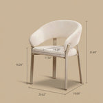 Load image into Gallery viewer, Modern Upholstered Dining Chair Curved Armrest Accent Chair with Soft Textured Fabric
