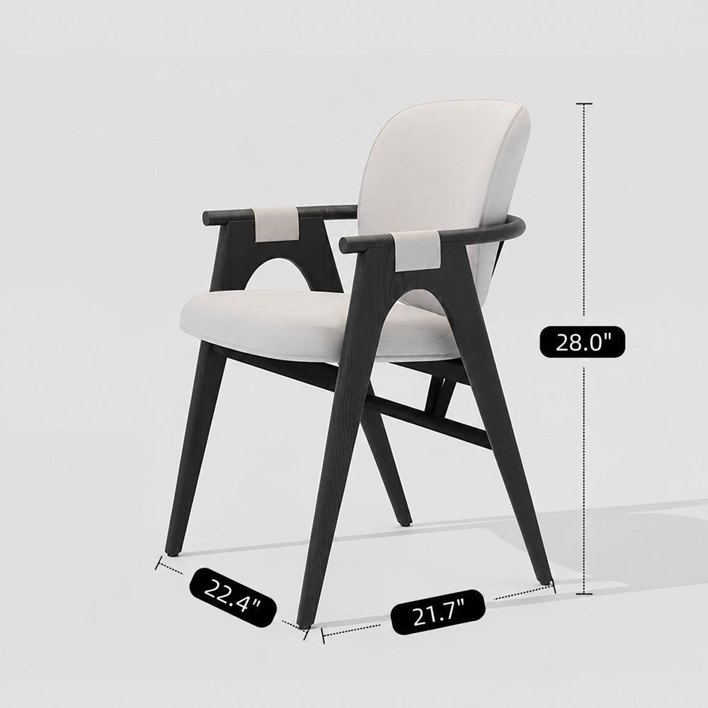 Modern Upholstered Dining Chair with Solid Wood Frame and Armrests 1 Piece