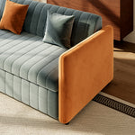 Load image into Gallery viewer, 74.1&quot; Sofa Bed with 3.9&quot; Thick Pocket Spring Mattress Orange &amp; Gray
