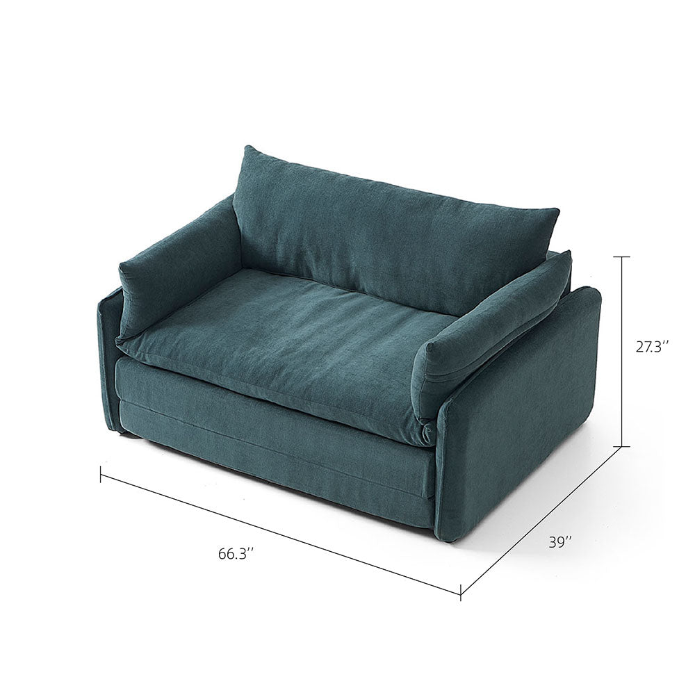 66'' Convertible Folding Sofa Chair One-Click Bed Soft Sponge Padding Modern Minimalist Style
