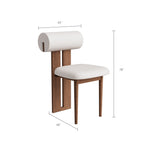 Load image into Gallery viewer, 17&#39;&#39;Mid Century Accent Chair Geometric Wood Frame Cream Boucle Upholstery
