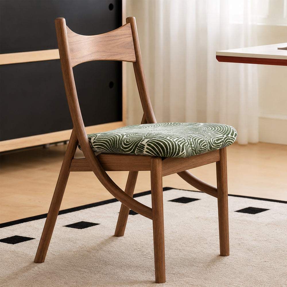 Artistic Curved Leg Solid Hardwood Dining Chair 1 Piece