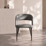 Load image into Gallery viewer, Matte Black Carbon Steel Leg Two Tone Faux Leather Dining Side Chair 1 Piece
