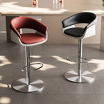 Load image into Gallery viewer, Modern Adjustable Swivel Bar Stool PU Leather Upholstered Counter Height Bar Chair with Stainless Steel Base 1 Piece
