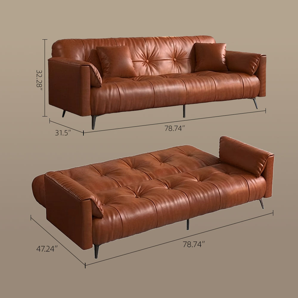 Modern Folding Sofa Bed with Tufted Upholstery and Convertible Sleeper Design