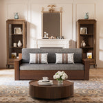 Load image into Gallery viewer, Close-up of sofa bed upholstery and cushion texture in neutral tone
