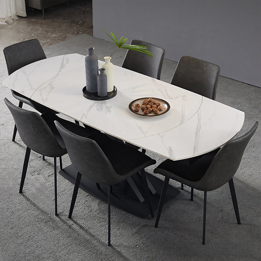 46.8"-70.2" Versatile Elegant Extending Dining Table with Rotating Top Perfect for Modern Living Spaces