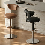 Load image into Gallery viewer, 1 Piece Modern Adjustable Bar Stool with Geometric Woven Velvet Upholstery and Stainless Steel Base
