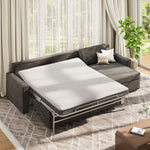 Load image into Gallery viewer, 3-Person Corner Sofa Bed with 3.9&quot; Thick Spring Mattress Independent Spring Mattress Sectional Sleeper Sofa Storage
