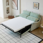 Load image into Gallery viewer, 66.9'' Modern Fabric Pull Out Sofa Bed with Mattress Convertible Sleeper Couch with Metal Frame Upholstered Loveseat
