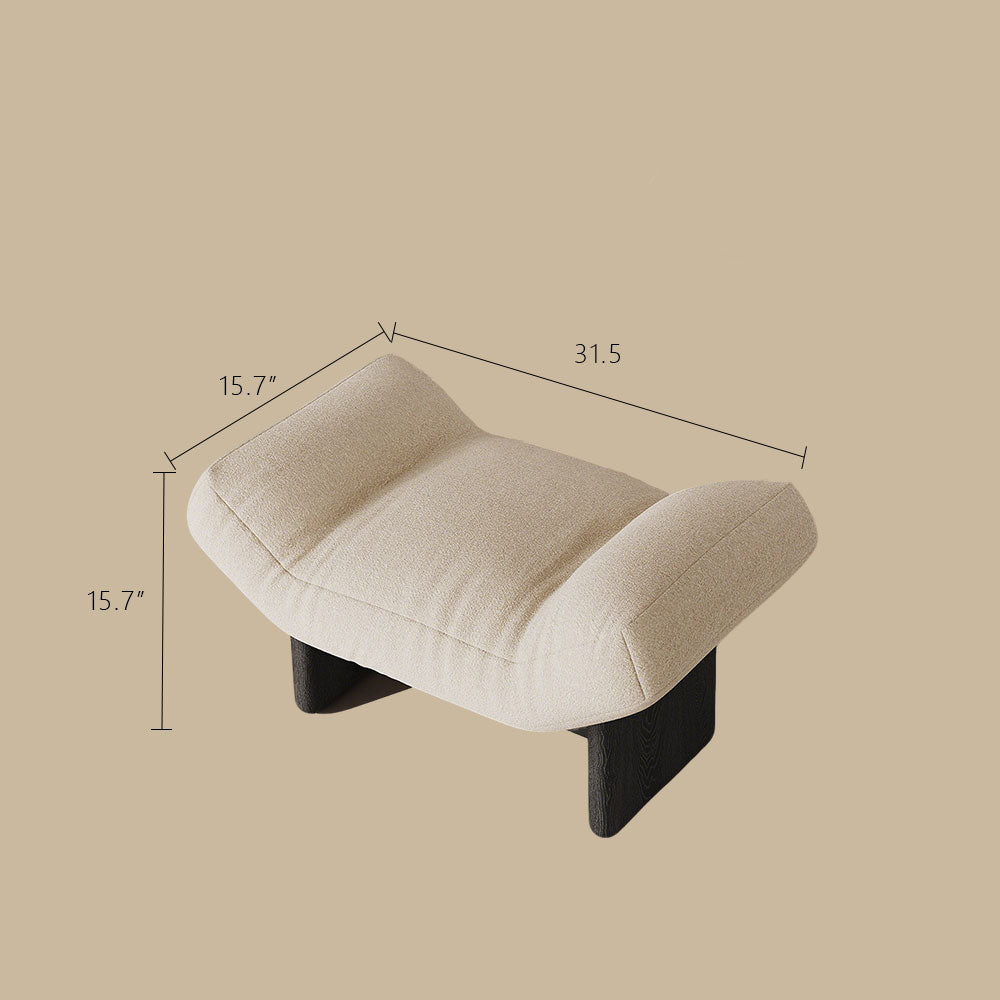 Modern Sculptural Lounge Chair Curved Upholstered Accent Chair with Solid Wood Base Minimalist Leisure Chair