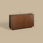 Load image into Gallery viewer, 54.6'' Modern Wood Sideboard Cabinet with Elegant Arched Panel Doors Spacious Storage &amp; Warm Natural Finish for Dining and Living Spaces

