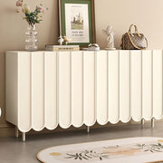 62.9'' Modern White Shoe Cabinet with Large Storage Multi-Layer Entryway Organizer with Rounded Design