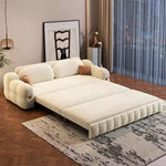 Load image into Gallery viewer, 74.8" Luxurious Modern Convertible Sofa Bed Cream White 2-in-1 Multifunctional Fold-Out Sleeper for Elegant Living Spaces
