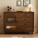 Load image into Gallery viewer, Sideboard Walnut Cabinet with 4 Drawers Spacious Storage
