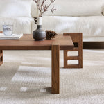 Load image into Gallery viewer, 39.78&quot; Mid-Century Coffee Table Natural Red Oak Retro Wood Finish Fluted Design
