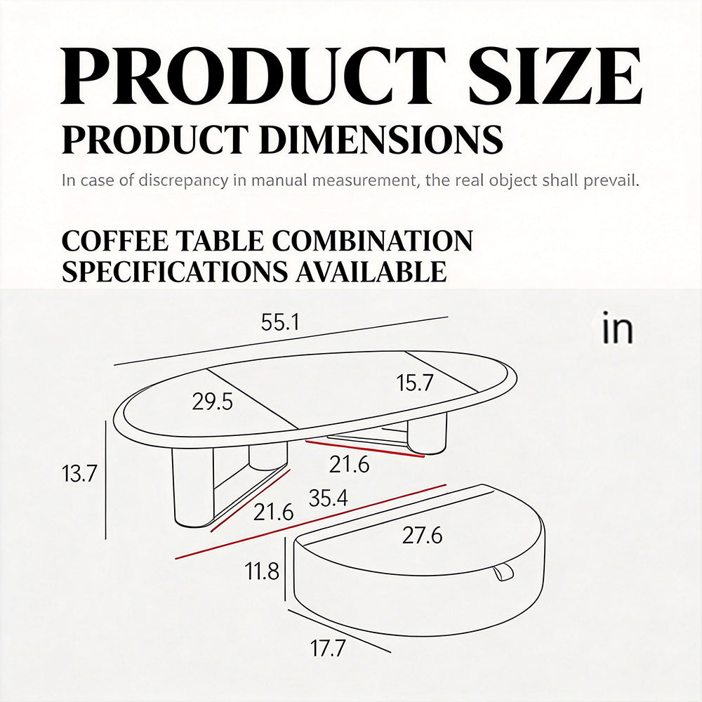 Modern Oval Coffee Table with Tempered Glass Top Black Base Minimalist Living Room Center Table