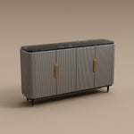 Load image into Gallery viewer, 62.4'' Modern Luxury Elegant Gray and Gold Sideboard with Shelves
