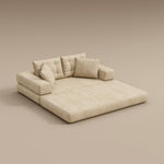 Load image into Gallery viewer, 70&#39;&#39;-78&#39;&#39;Convertible Sofa Bed Tufted Cushion Armrest Foldable Design in Grey Fabric Upholstery
