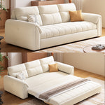 Load image into Gallery viewer, Convertible Sofa Bed Storage Drawer Soft Velvet Upholstery Solid Wood Frame
